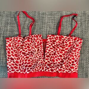 Victoria's Secret Red and White Heart Print Top
